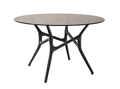 Стол обеденный круглый Ash, стеклянная столешница, 120 см